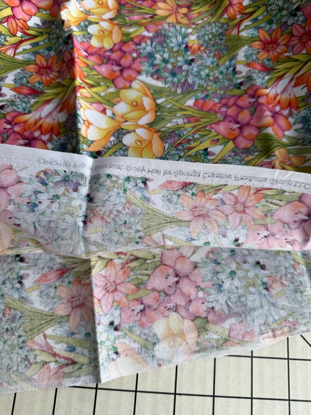 Floral Quilting Cotton Fabric Joy Hall Springs Creative 1+ Yard Bright Flowers - Picture 5 of 10